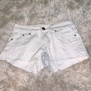 White Jean Shorts